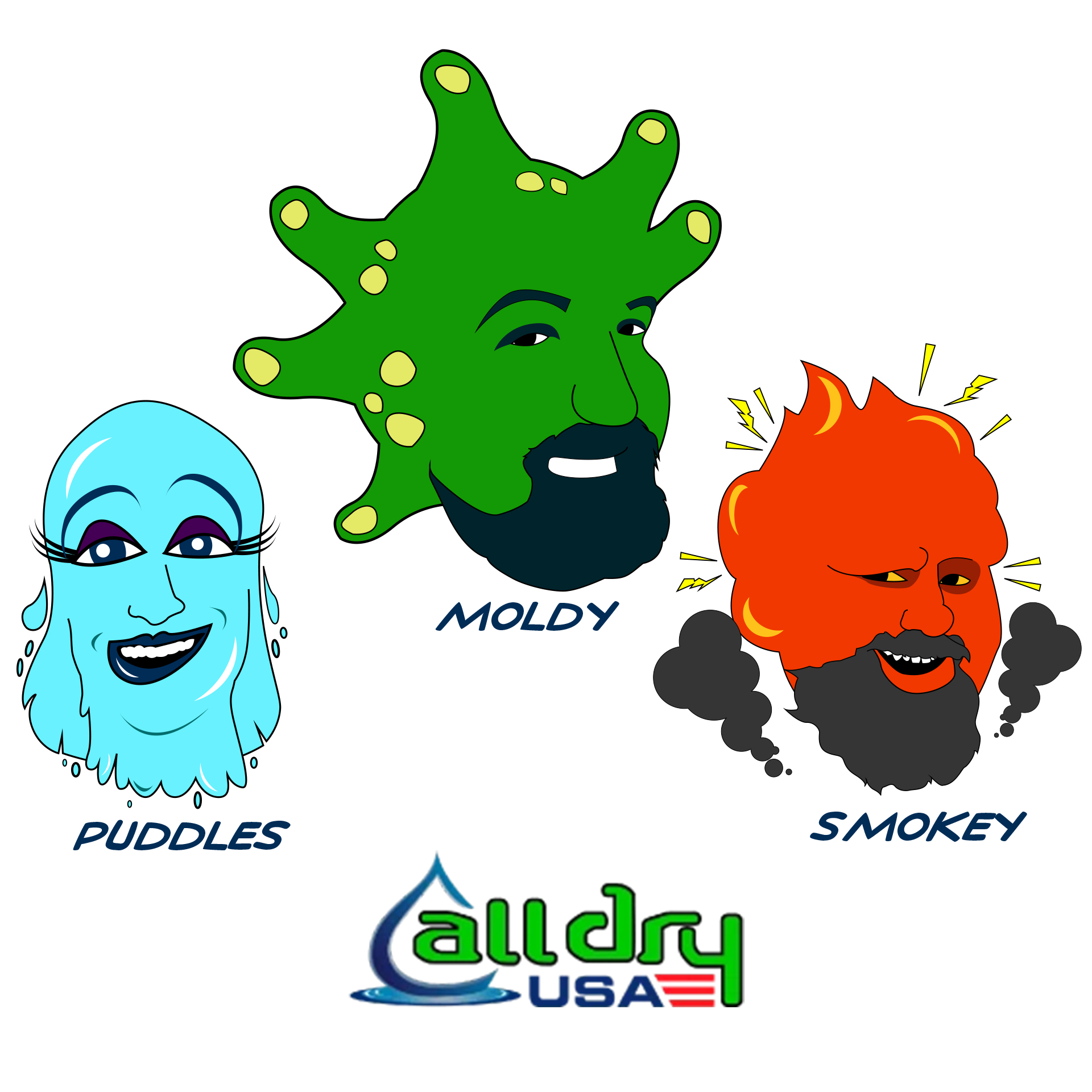 All Dry USA Animated Character Concepts